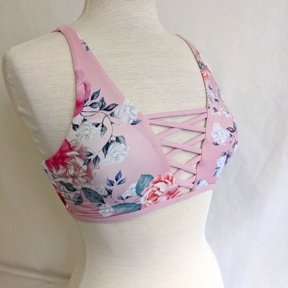 TiniBikini Swim Tinibikini Pink Floral Reversible Bikini Top Poshmark